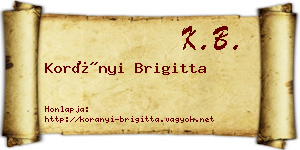 Korányi Brigitta névjegykártya